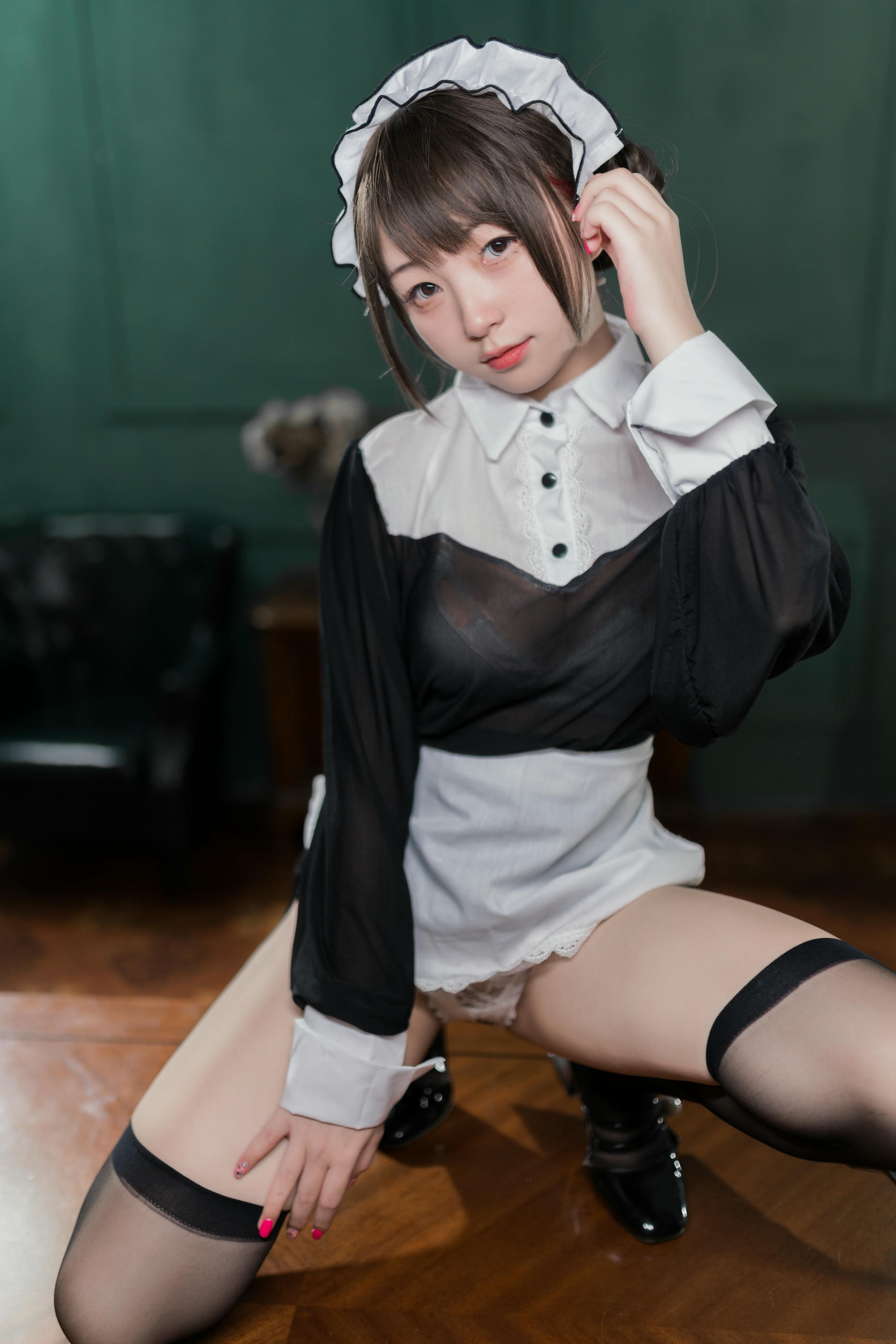 花铃Hana NO.017 黑丝透明短裙女仆 [65P602MB]_第3集