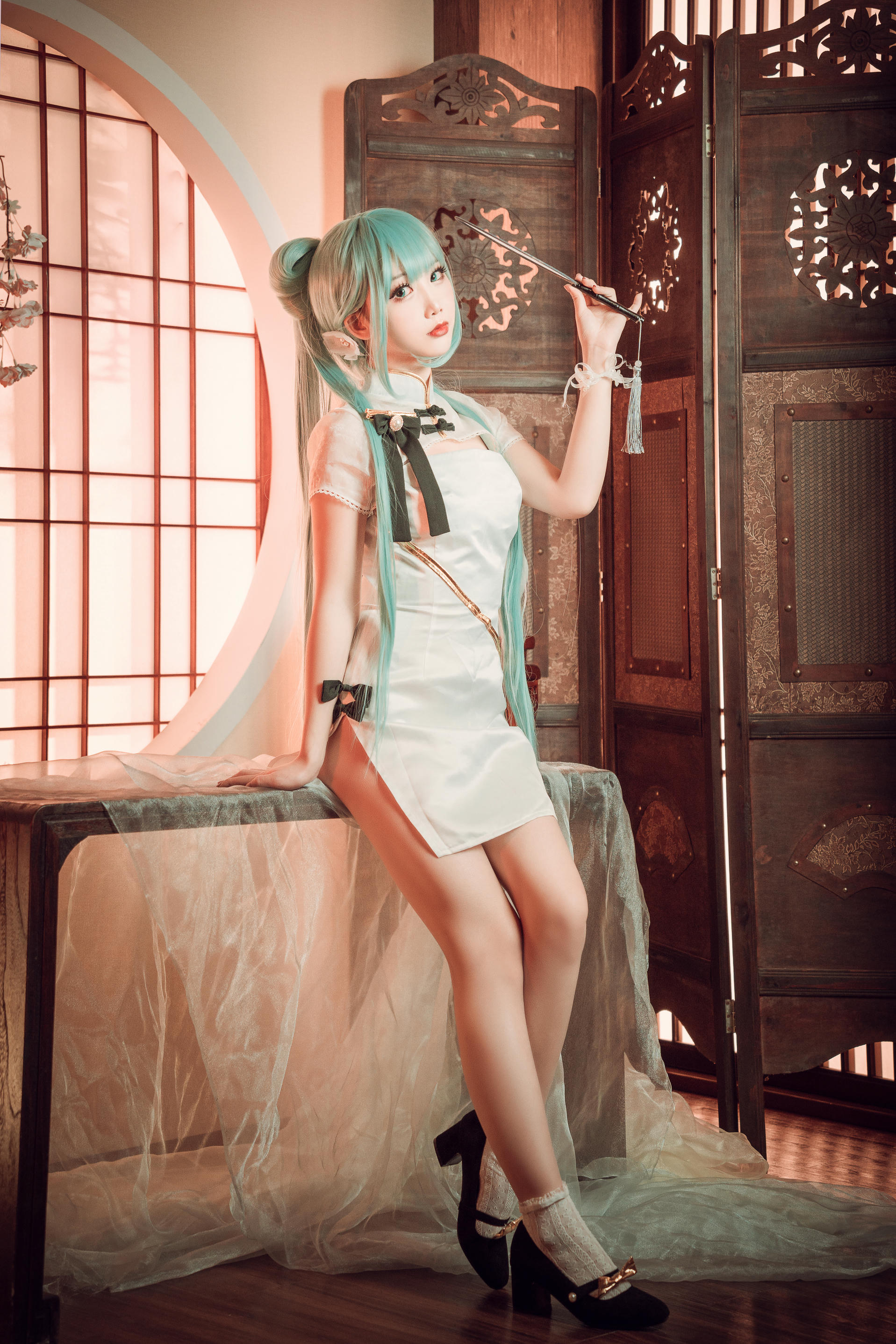 Coser面饼仙儿 NO.096 初音旗袍 [28P-514MB]_第1集