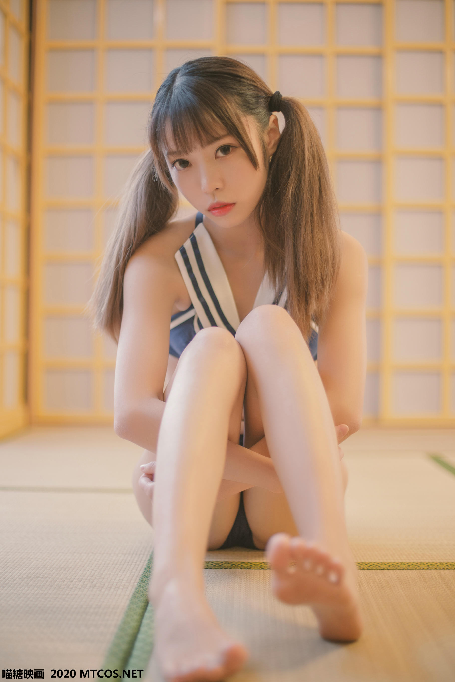 [喵糖映画] VOL.153 蓝白泳装[22P／181M]_第1集