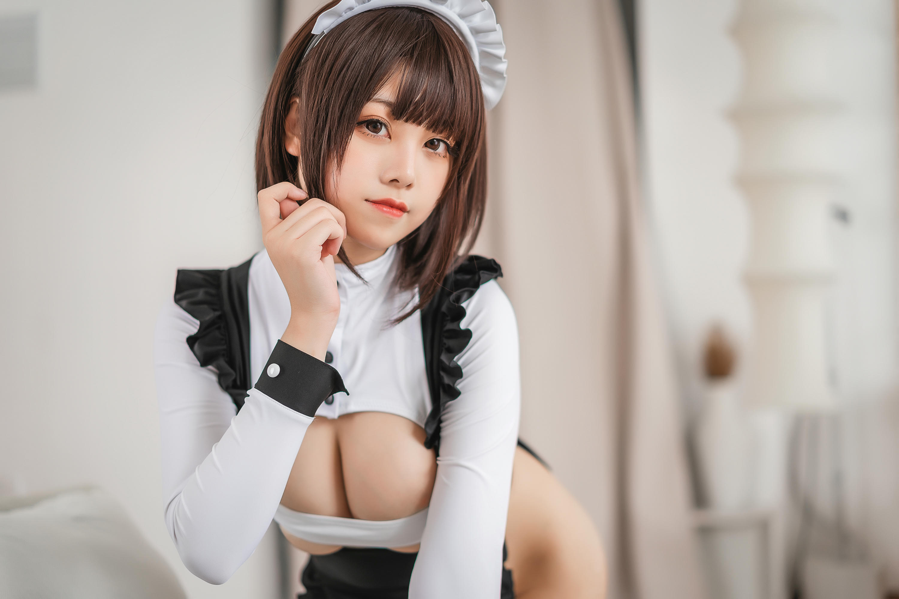 蜜汁猫裘 NO.091 高叉女仆 [50P 651MB]_第1集