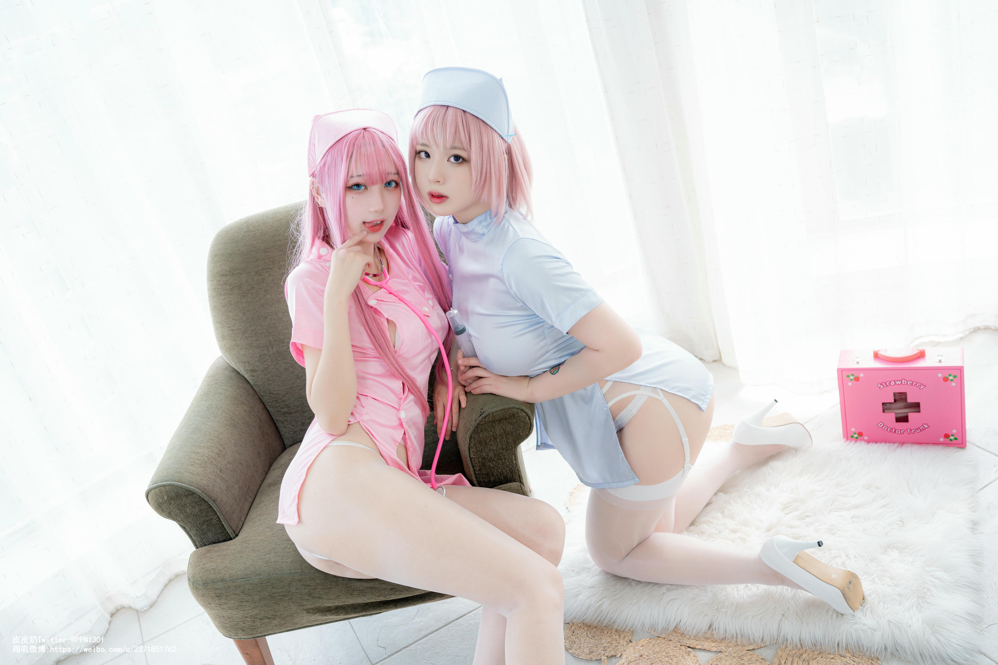皮皮奶可可爱了啦 NO.034 &周叽是可爱兔兔 粉蓝护士 [77P8V-709MB]_第1集