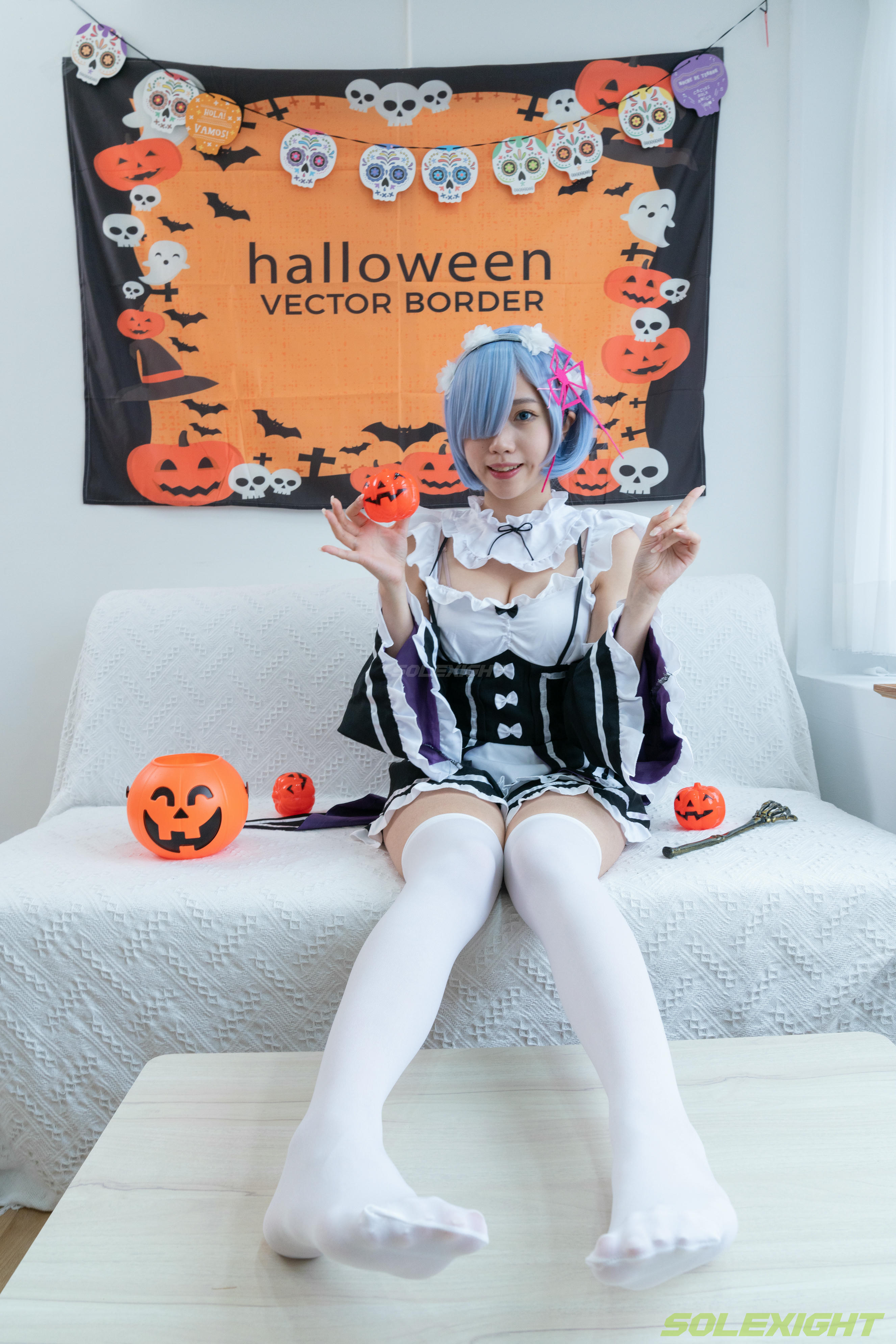 台湾SOLEXIGHT NO.030 Neko-Socks（COS蕾姆、白丝、美足、踩物）（8000PX-71P+4K-1V）【高配版】-Neko-Socks-8000PX-Solexight_第1集
