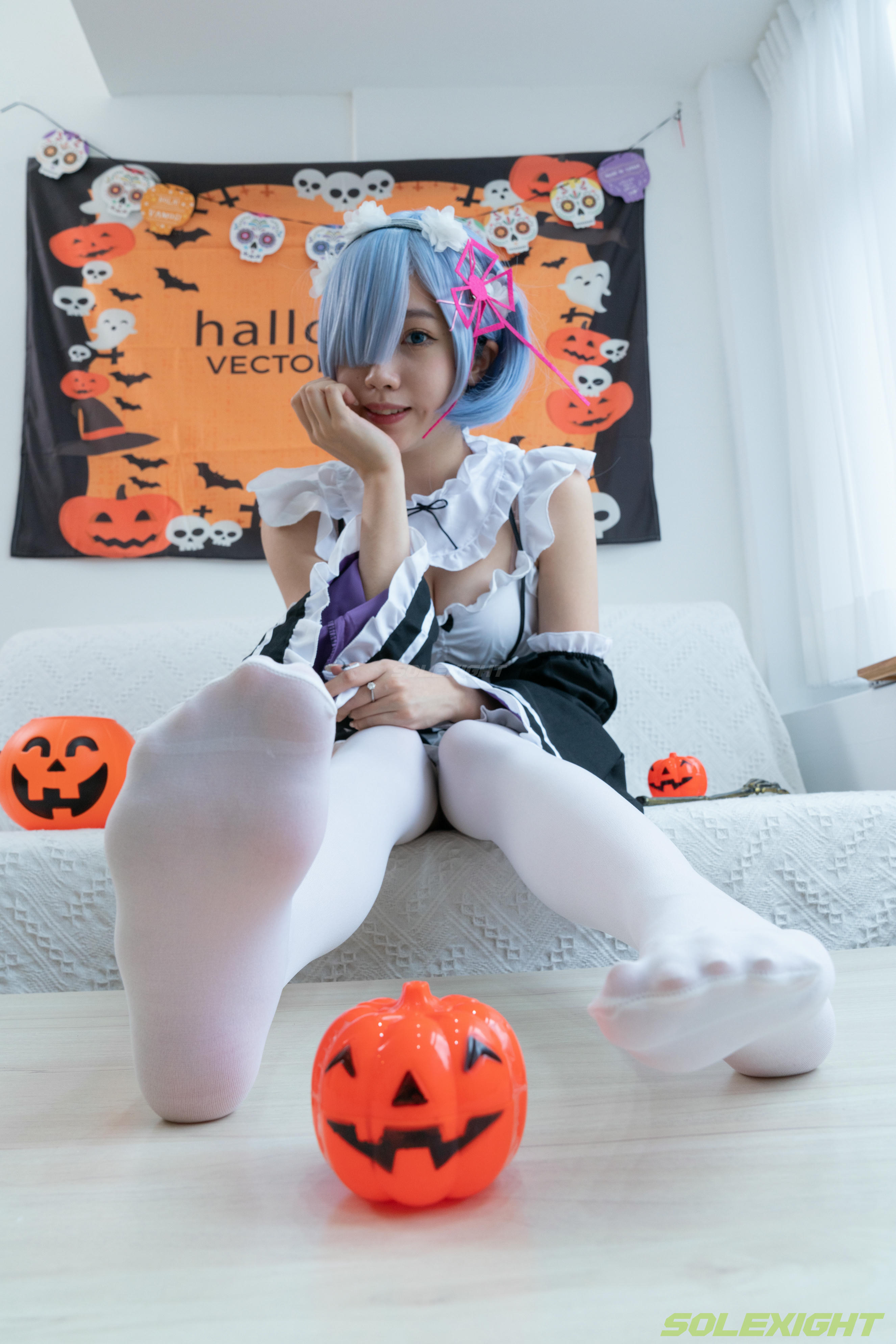 台湾SOLEXIGHT NO.030 Neko-Socks（COS蕾姆、白丝、美足、踩物）（8000PX-71P+4K-1V）【高配版】-Neko-Socks-8000PX-Solexight_第1集