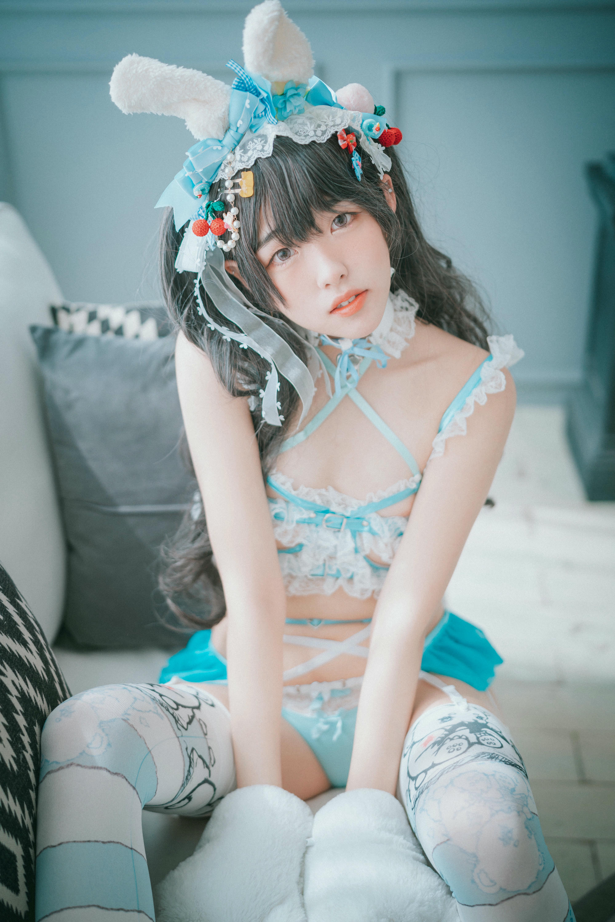 韩国美女-Sonson NO.005 [DJAWA] Turquoise_Bunny [50P-558MB]_第1集