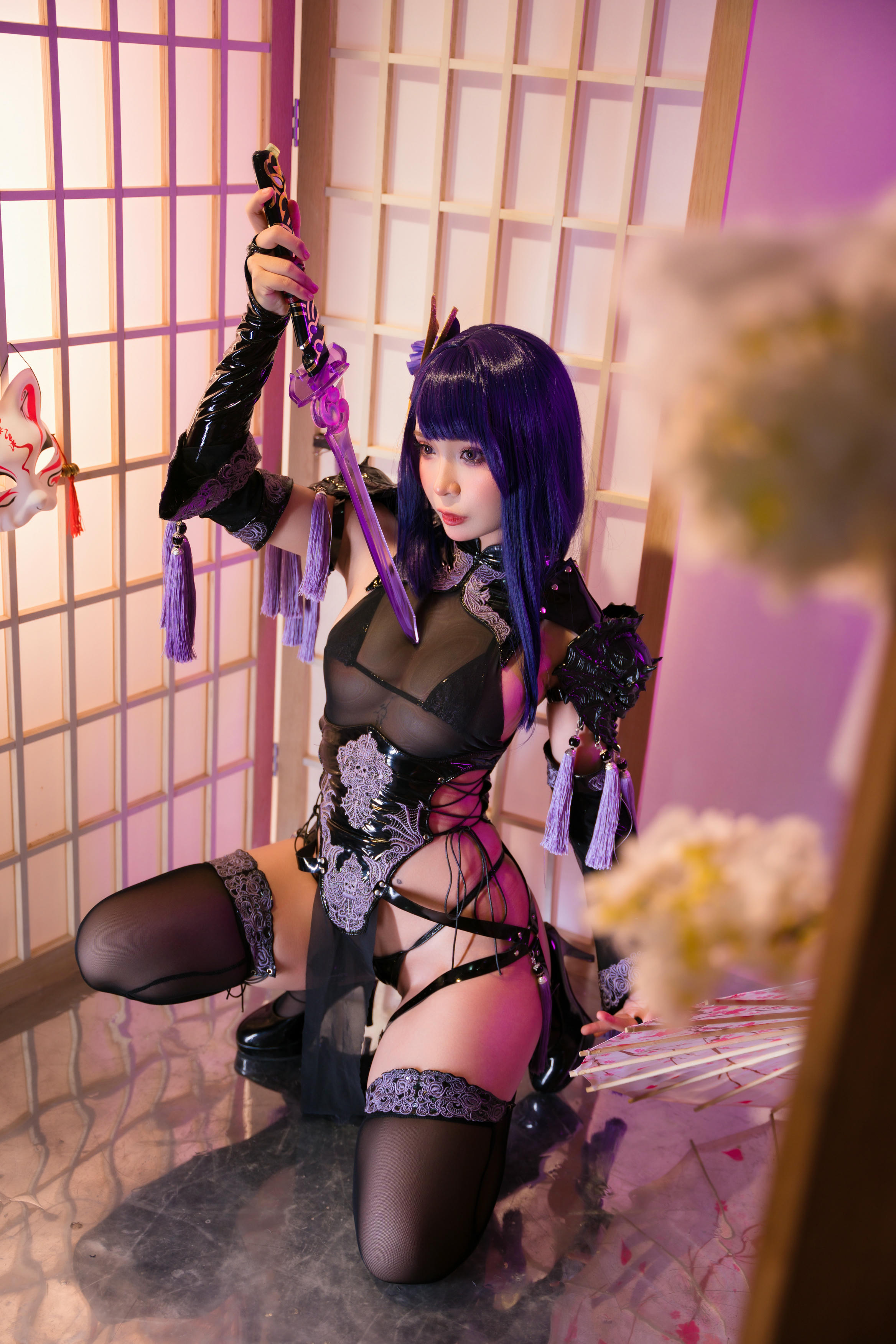 越南coser-Umeko J NO.050 cosplay Raiden Shogun Genshin Impact [146P 1.23GB]-Pic_第1集