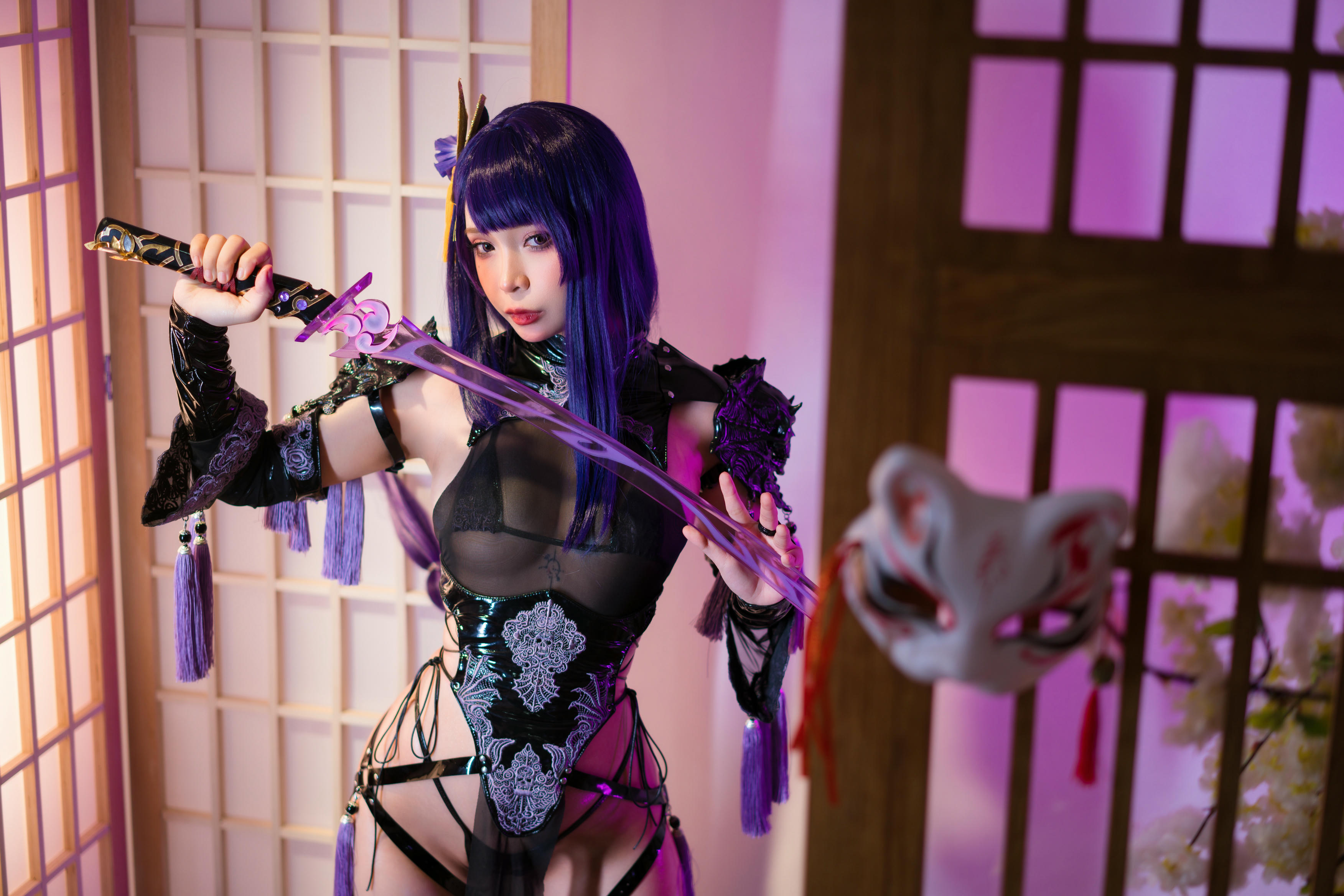 越南coser-Umeko J NO.050 cosplay Raiden Shogun Genshin Impact [146P 1.23GB]-Pic_第1集