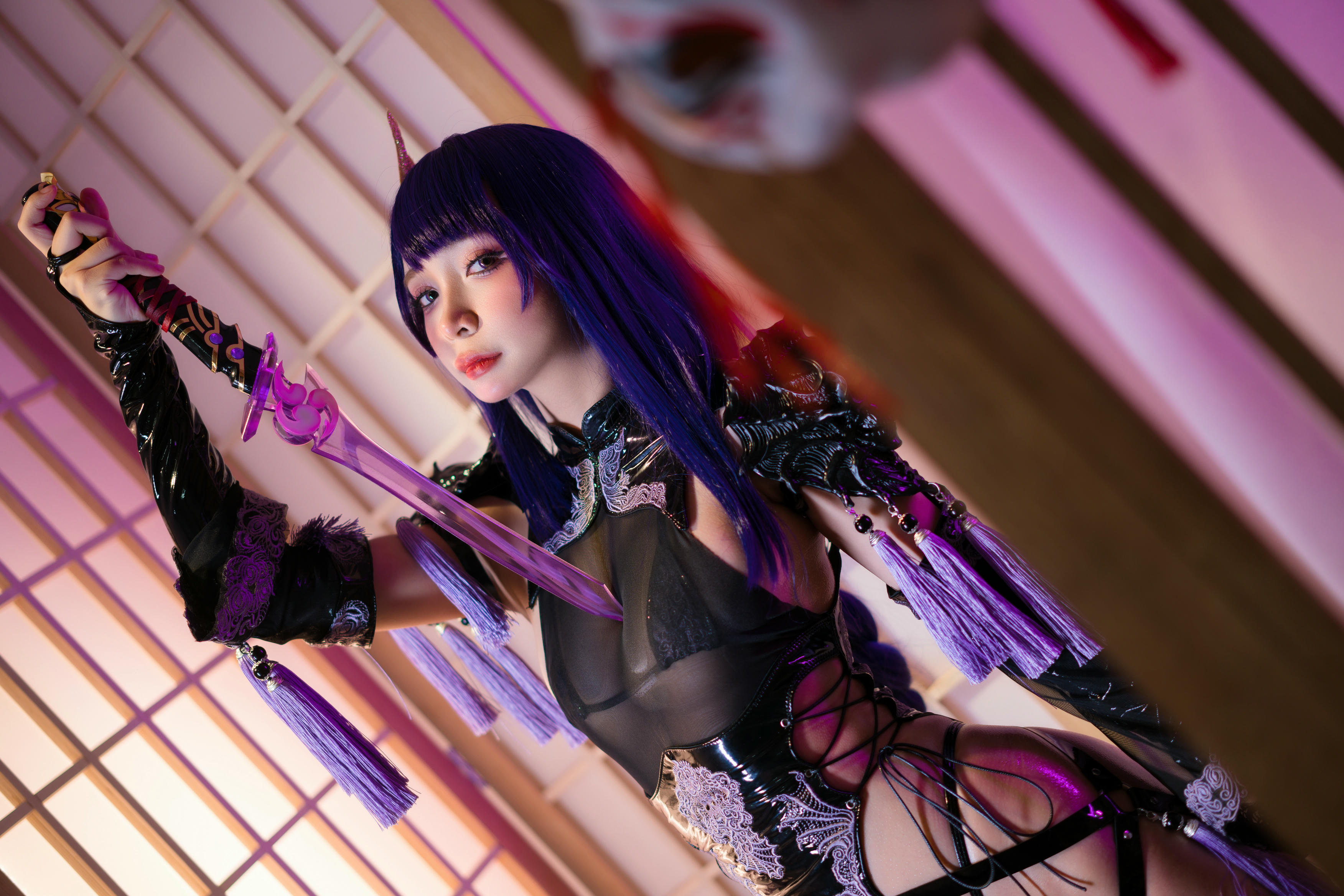 越南coser-Umeko J NO.050 cosplay Raiden Shogun Genshin Impact [146P 1.23GB]-Pic_第1集