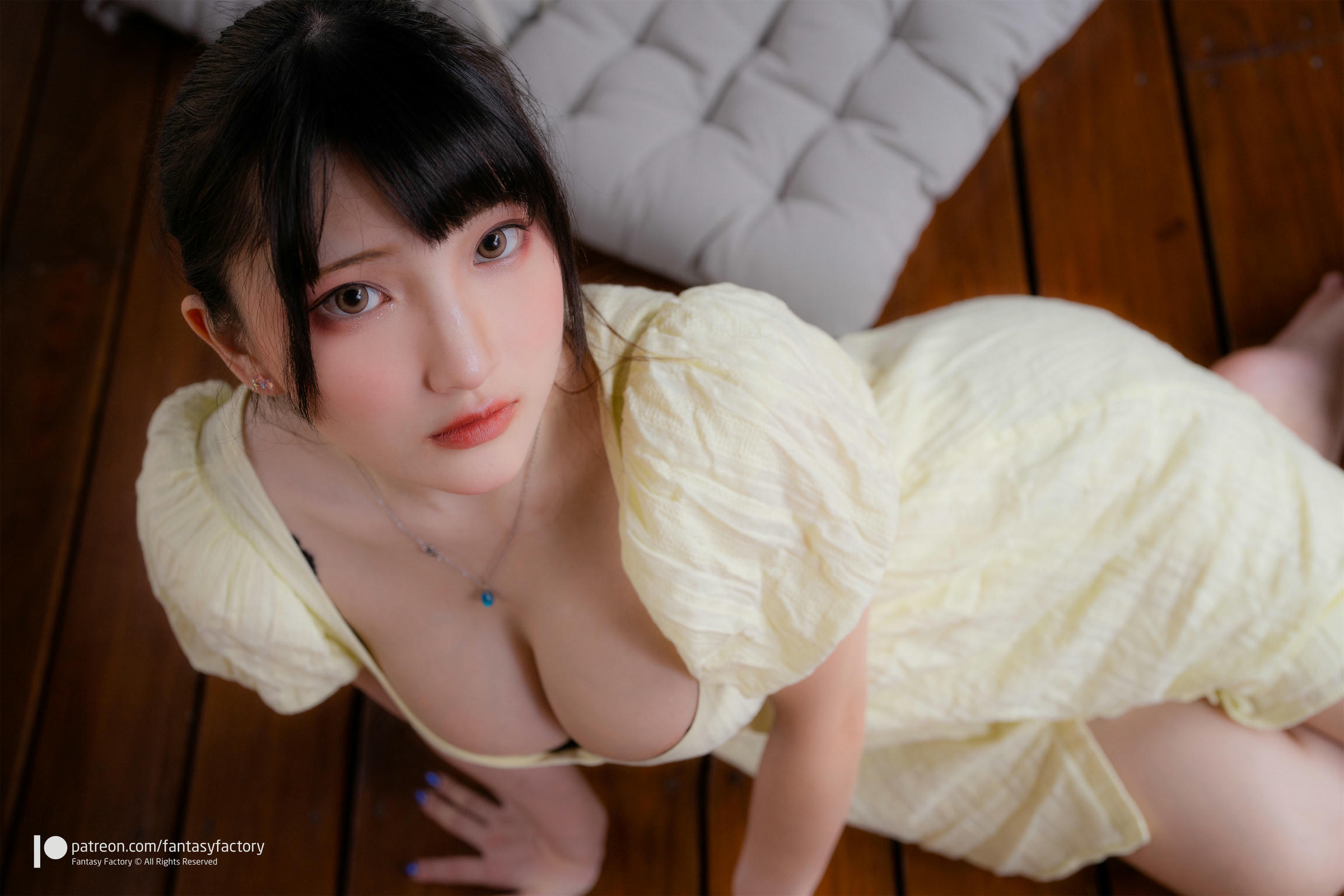 台湾写真模特fantastic小丁-Yellow dress black underwear_第1集