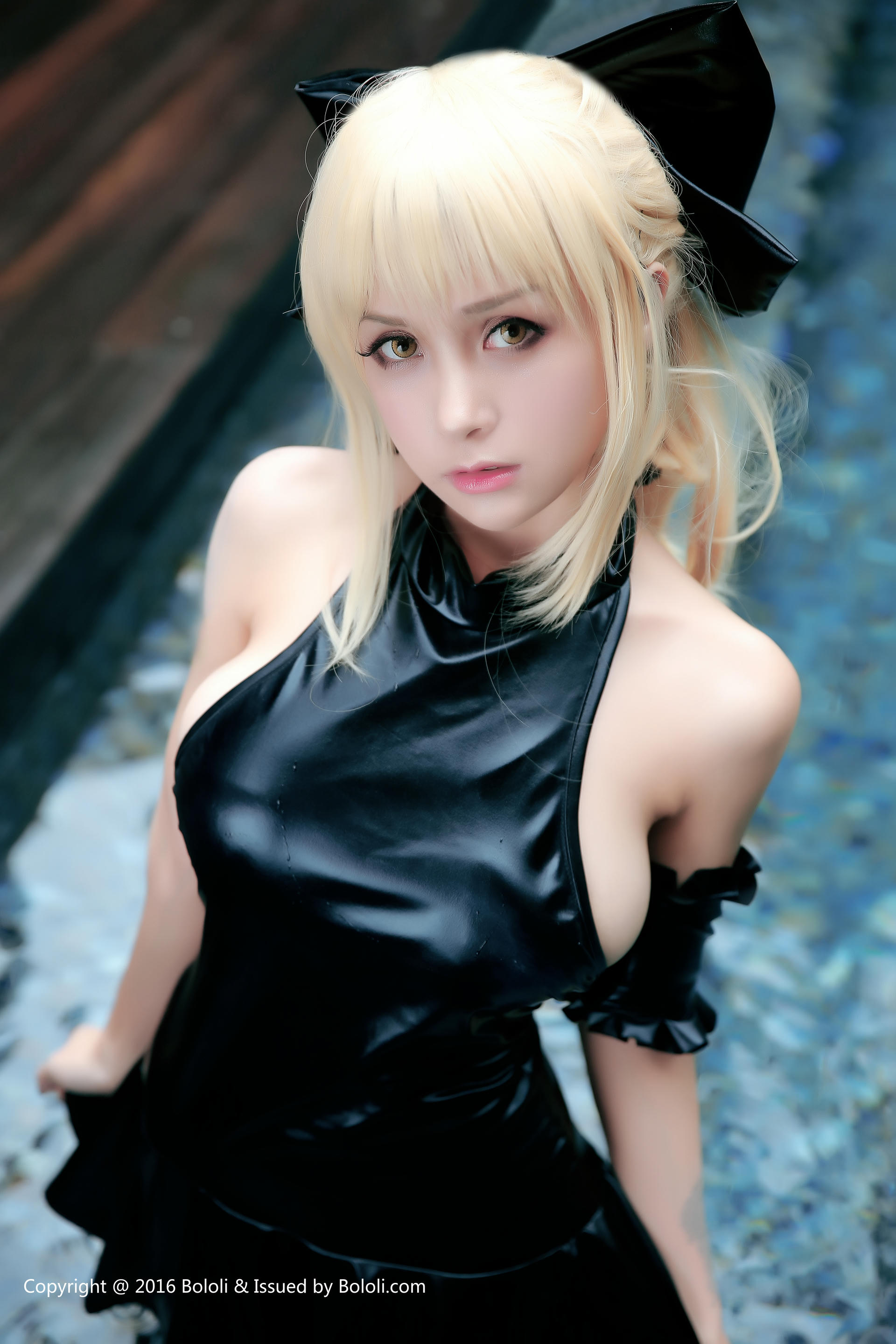 夏美酱 NO.027 [BoLoli波萝社] 2017.03.15 BOL031 泳池saber水着条纹比基尼  [40P-482MB]_第1集
