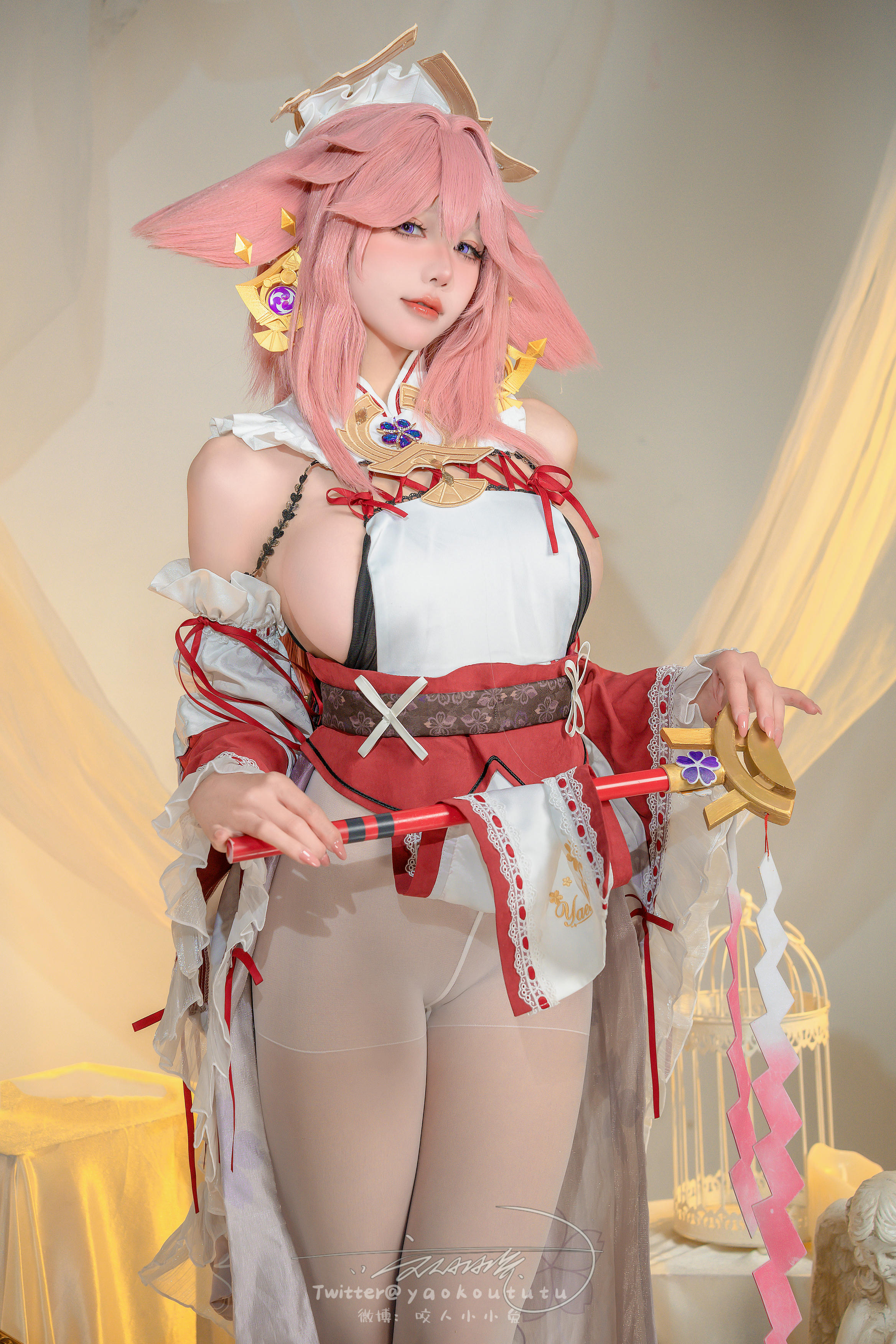 黏黏团子兔 NO.141 咬人小小兔 2402月作品『春江水暖  神子贺岁』大摆锤 [84P+1V 1.62GB]_第1集