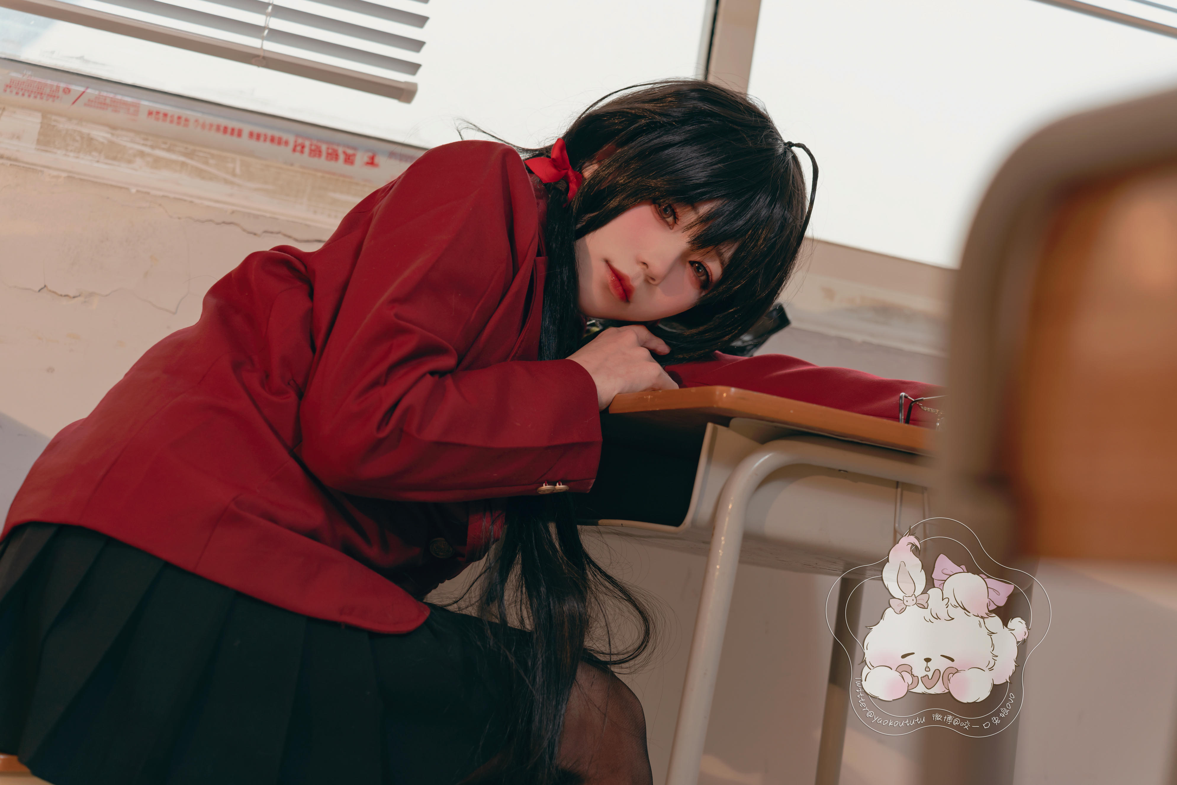 黏黏团子兔 NO.042 风纪委员大凤 [57P+1V 1.40GB]_第1集