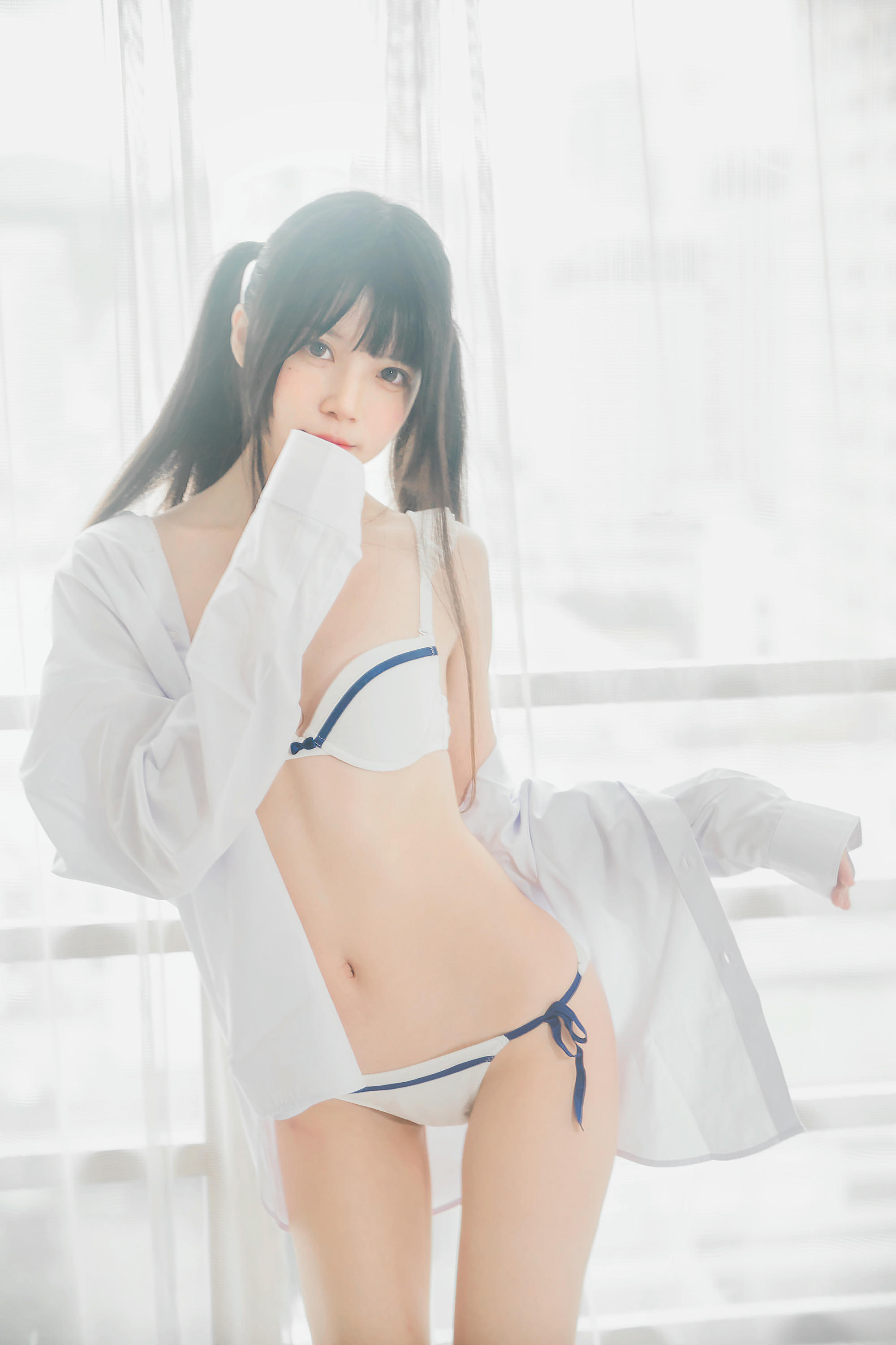 桜桃喵 NO.001 白衬衫双马尾 [47P-345MB]_第1集