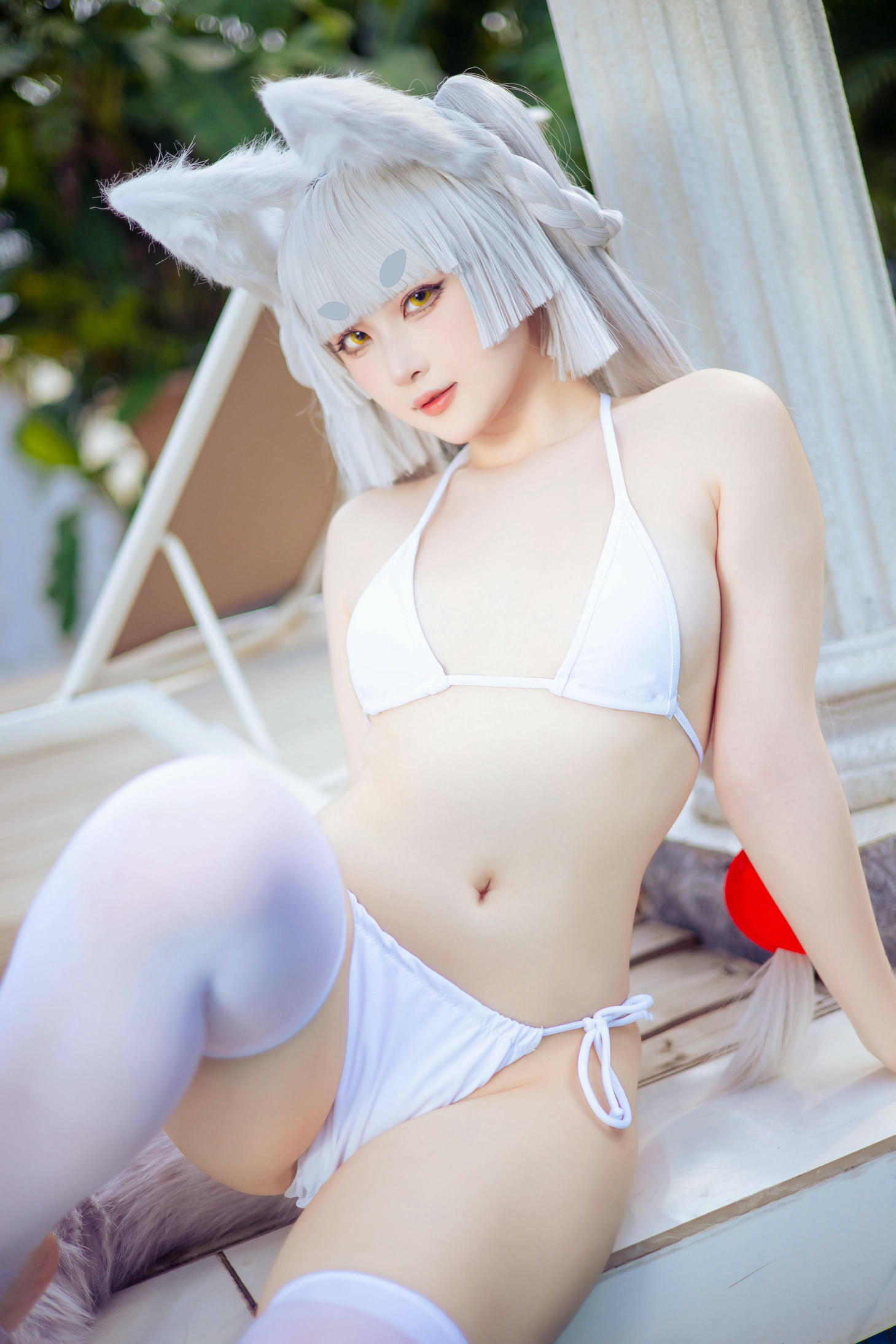 屿鱼 NO.017 兽耳白毛狐狸[19P-35.8M]_第1集