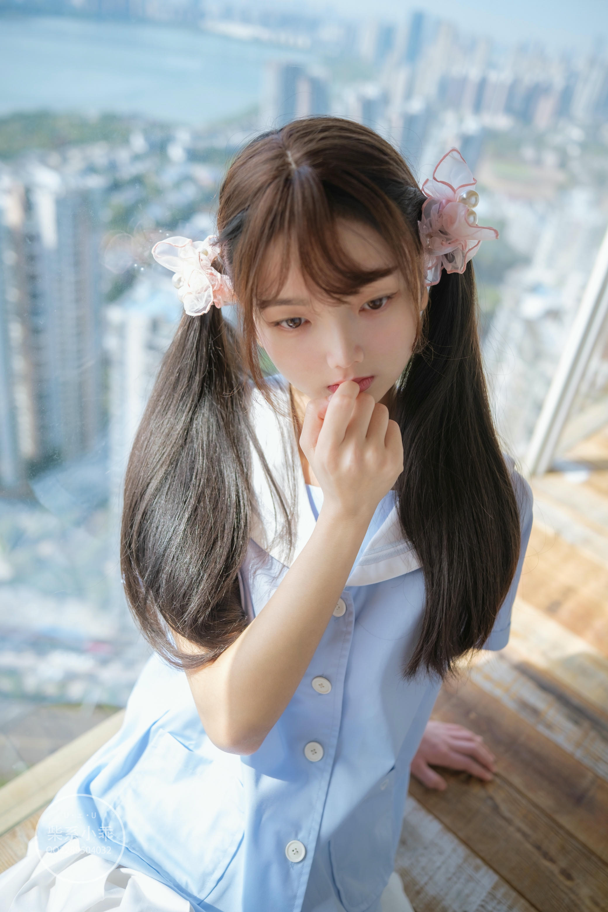 稚乖画册 NO.01 晴空01 白丝双马尾jk [79P-600MB]_第2集