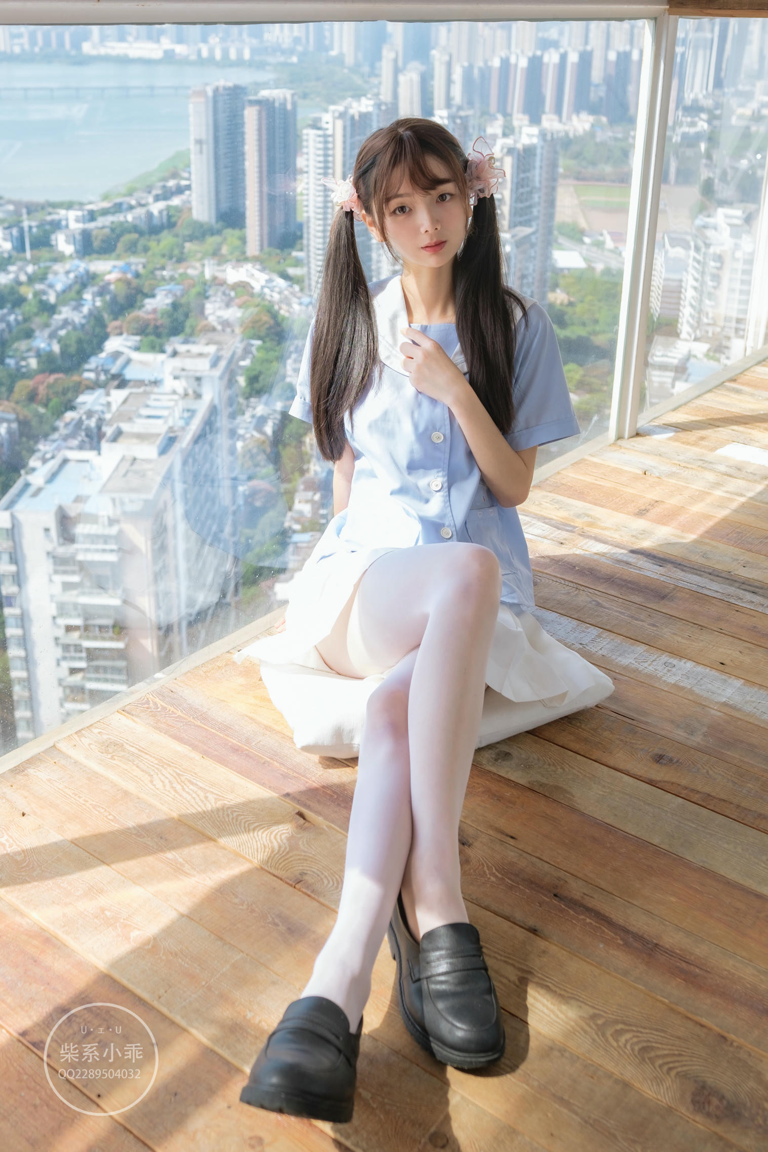 稚乖画册 NO.01 晴空01 白丝双马尾jk [79P-600MB]_第2集