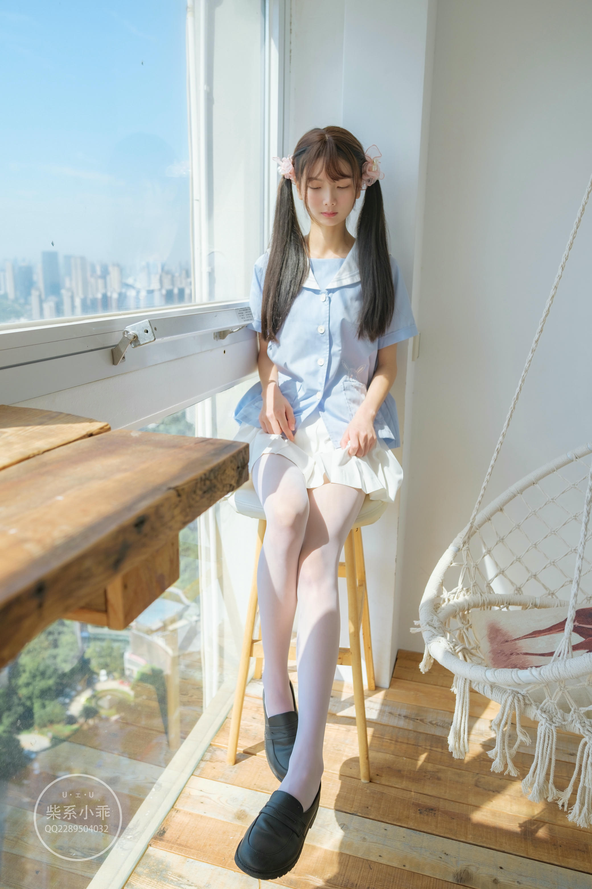 稚乖画册 NO.01 晴空01 白丝双马尾jk [79P-600MB]_第3集