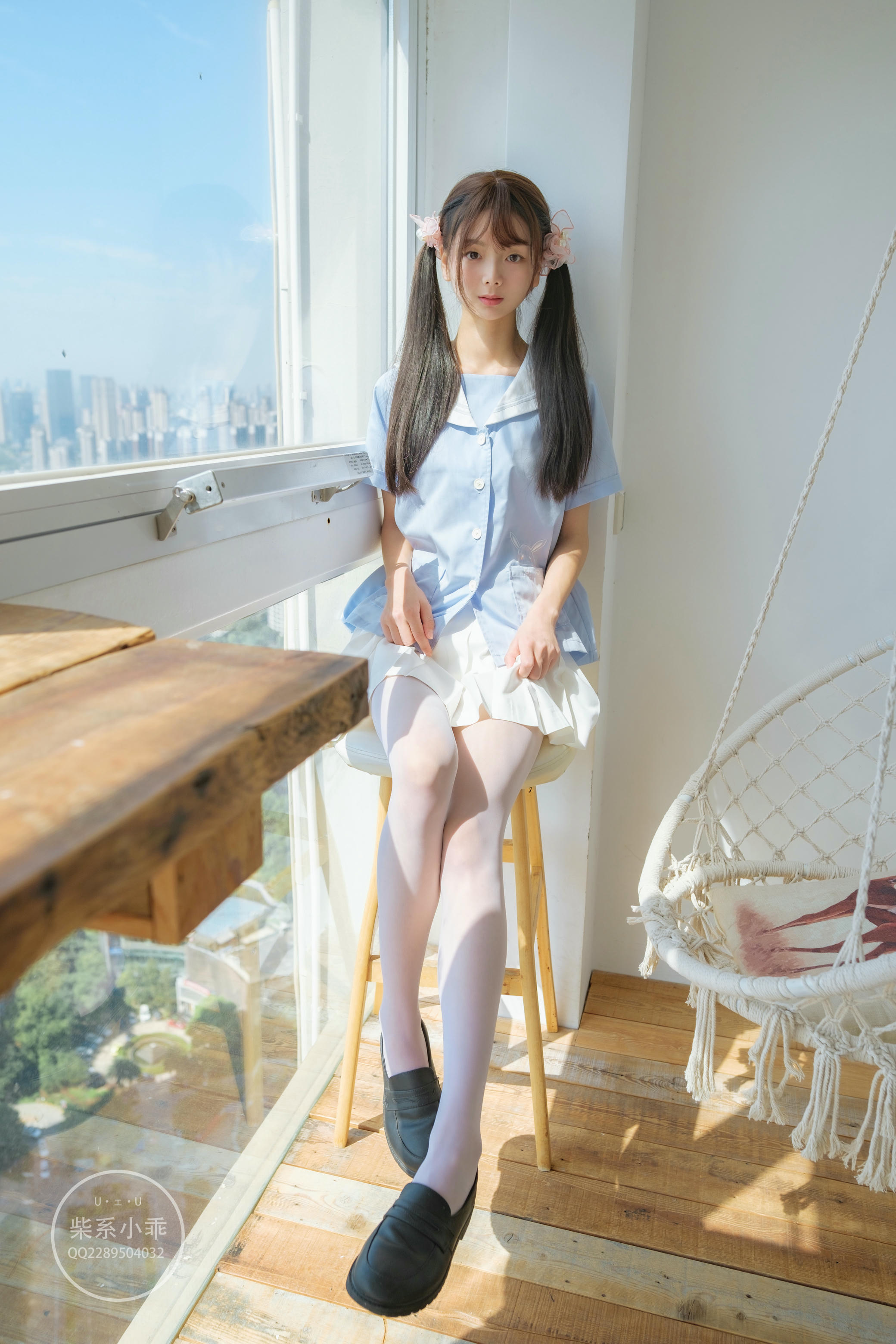 稚乖画册 NO.01 晴空01 白丝双马尾jk [79P-600MB]_第3集
