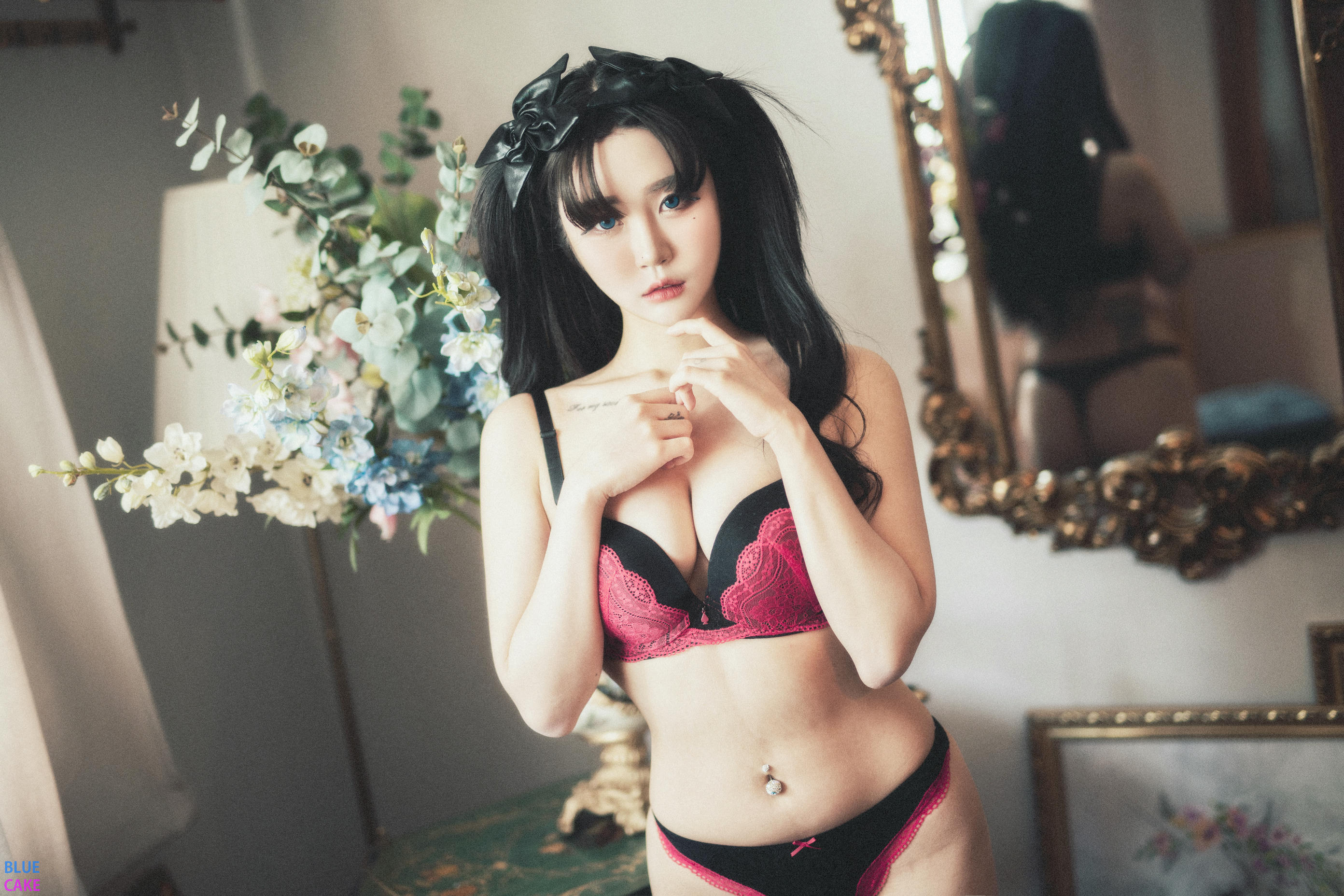 [BLUECAKE] Vol.0022 Bomi (보미)&Zia (지아)  Fate Saber x Thosaka Rin -Lingerie ver [128P-1.65GB]_第4集