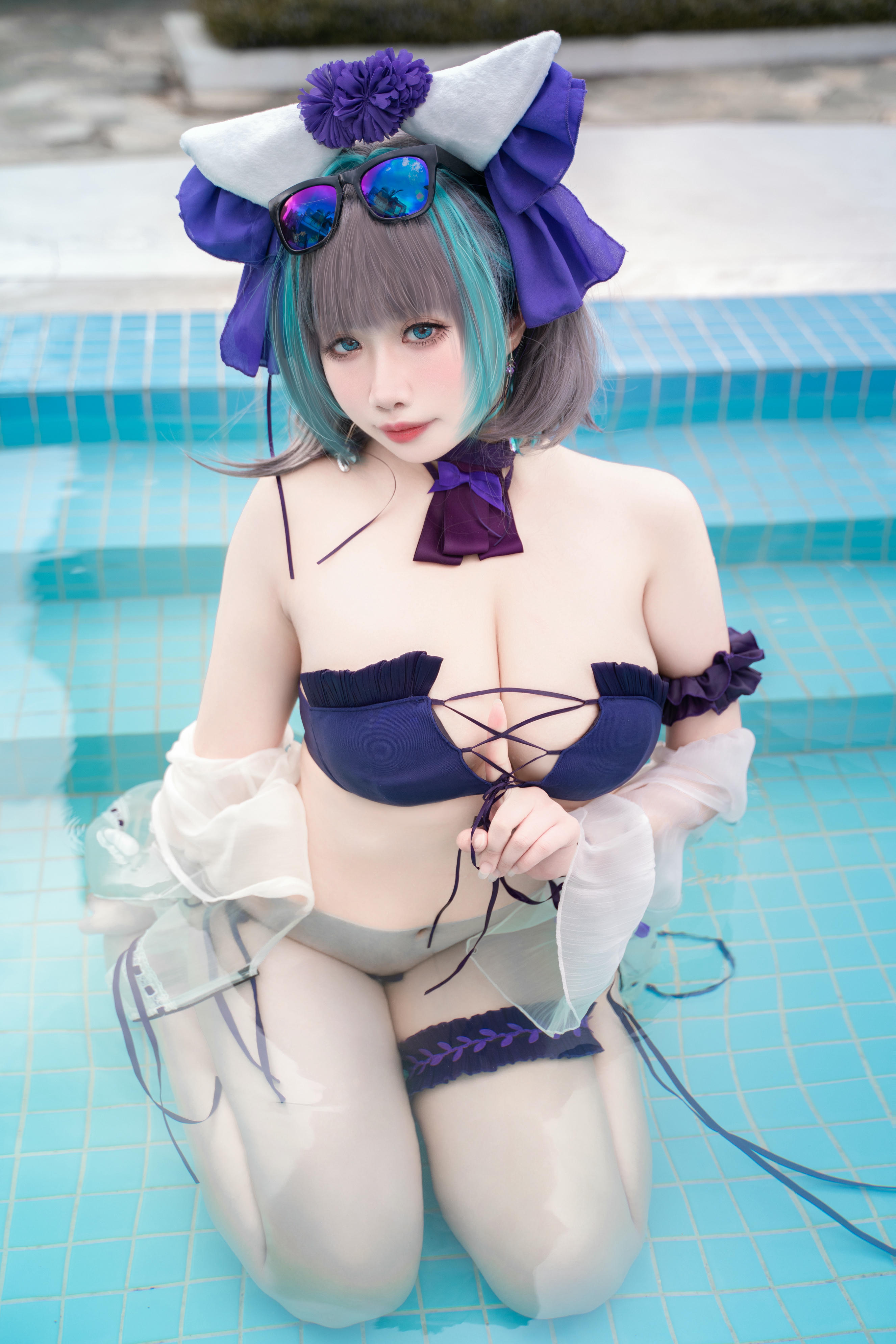贞子蜜桃 NO.016 碧蓝航线 柴郡泳装[60P-1V-1.2G]_第2集