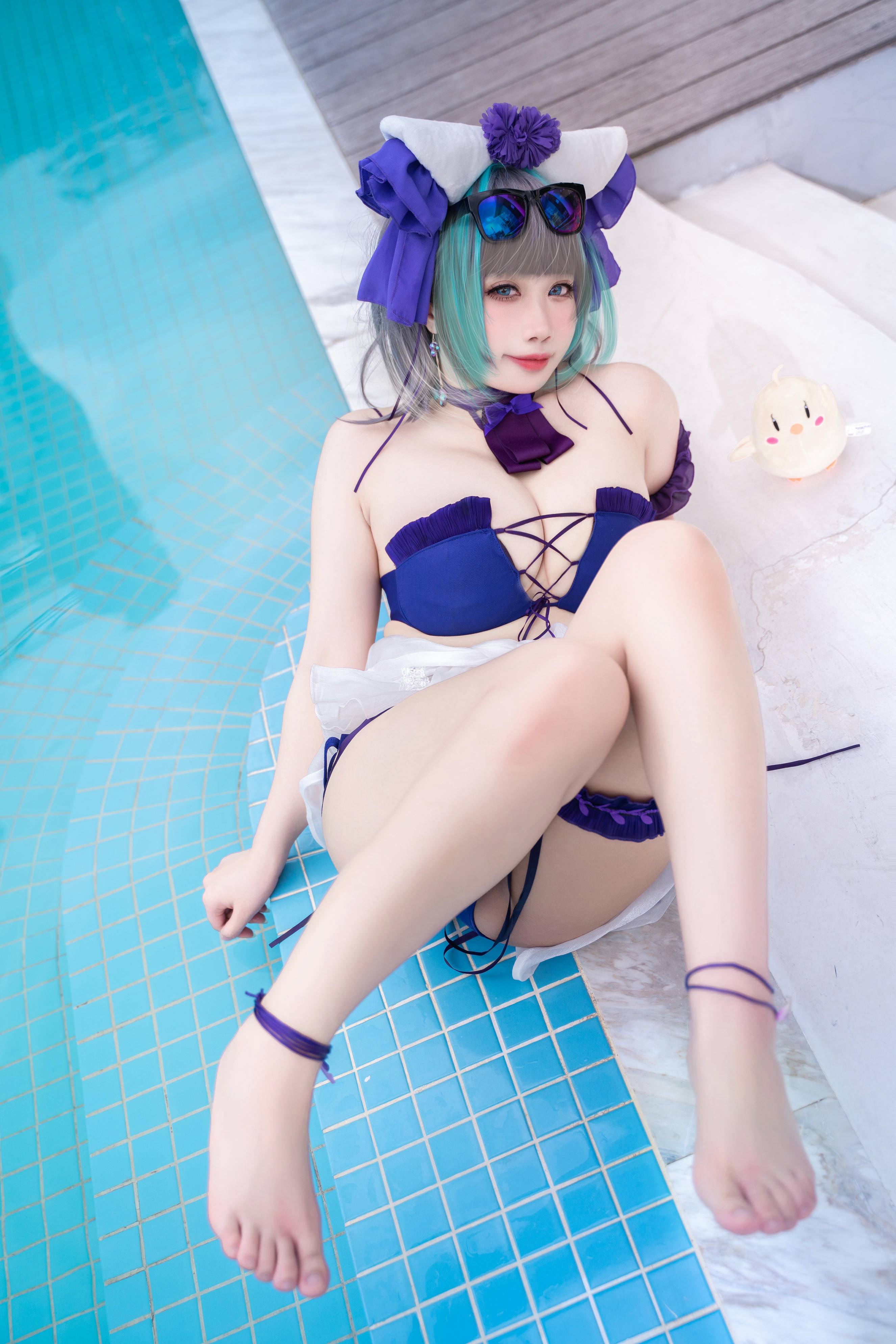 贞子蜜桃 NO.016 碧蓝航线 柴郡泳装[60P-1V-1.2G]_第2集