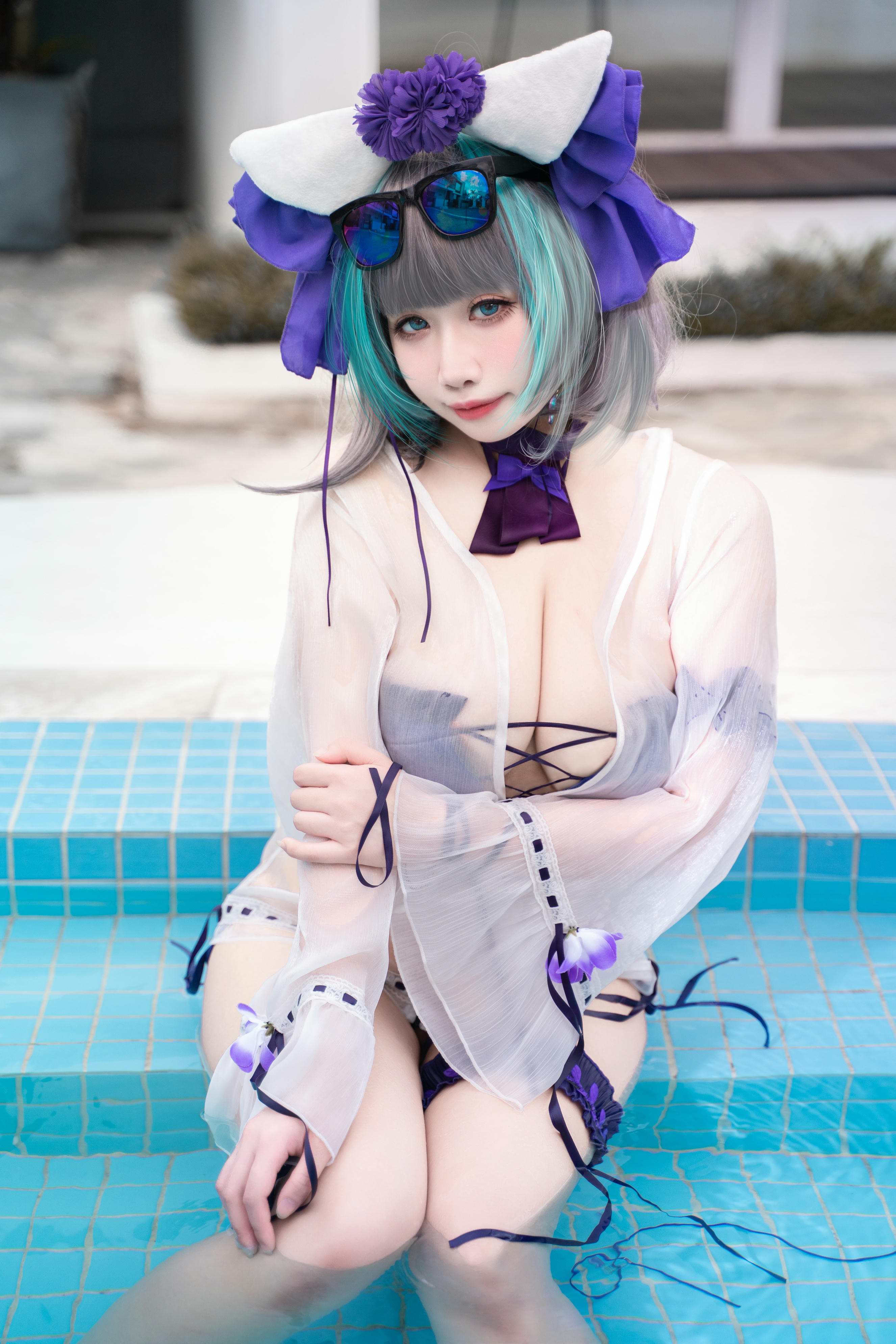 贞子蜜桃 NO.016 碧蓝航线 柴郡泳装[60P-1V-1.2G]_第2集