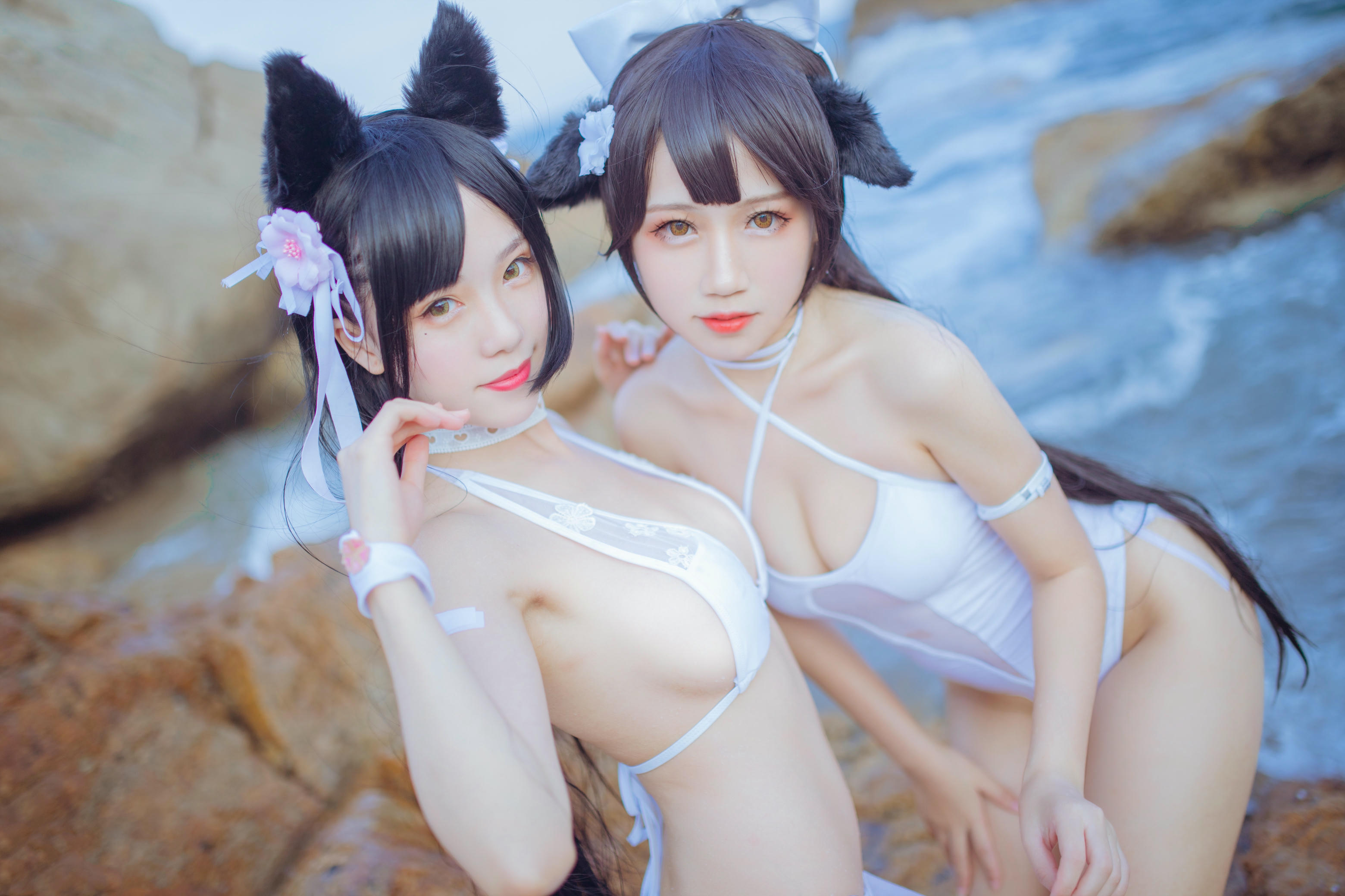 抖娘-利世 NO.006 抖娘×不呆猫 獒犬海边泳装 [41P-326MB]_第1集