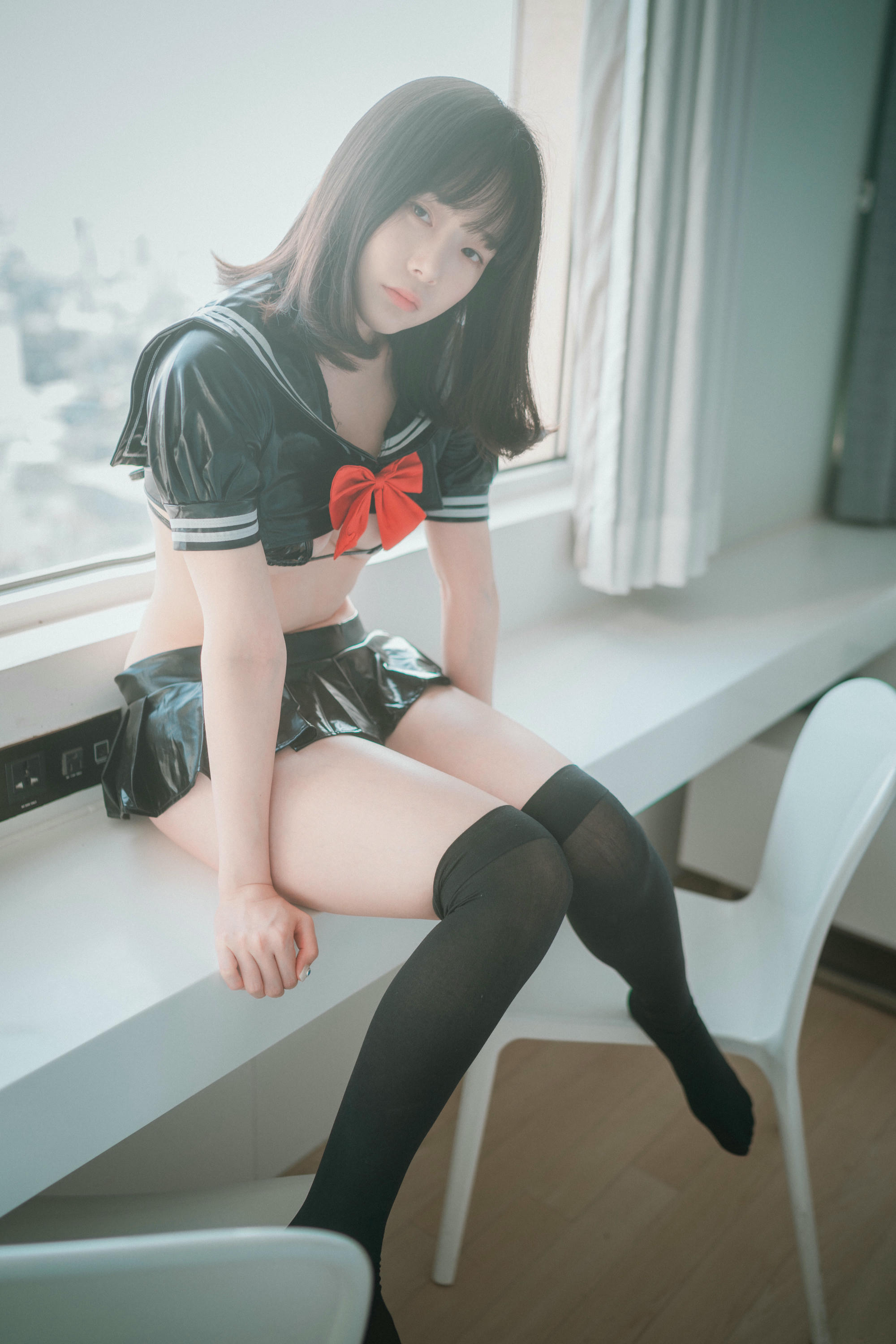 韩国美女-Pia (피아) - NO.029 [DJAWA] Leather Black Schoolgirl [102P-937MB]_第4集
