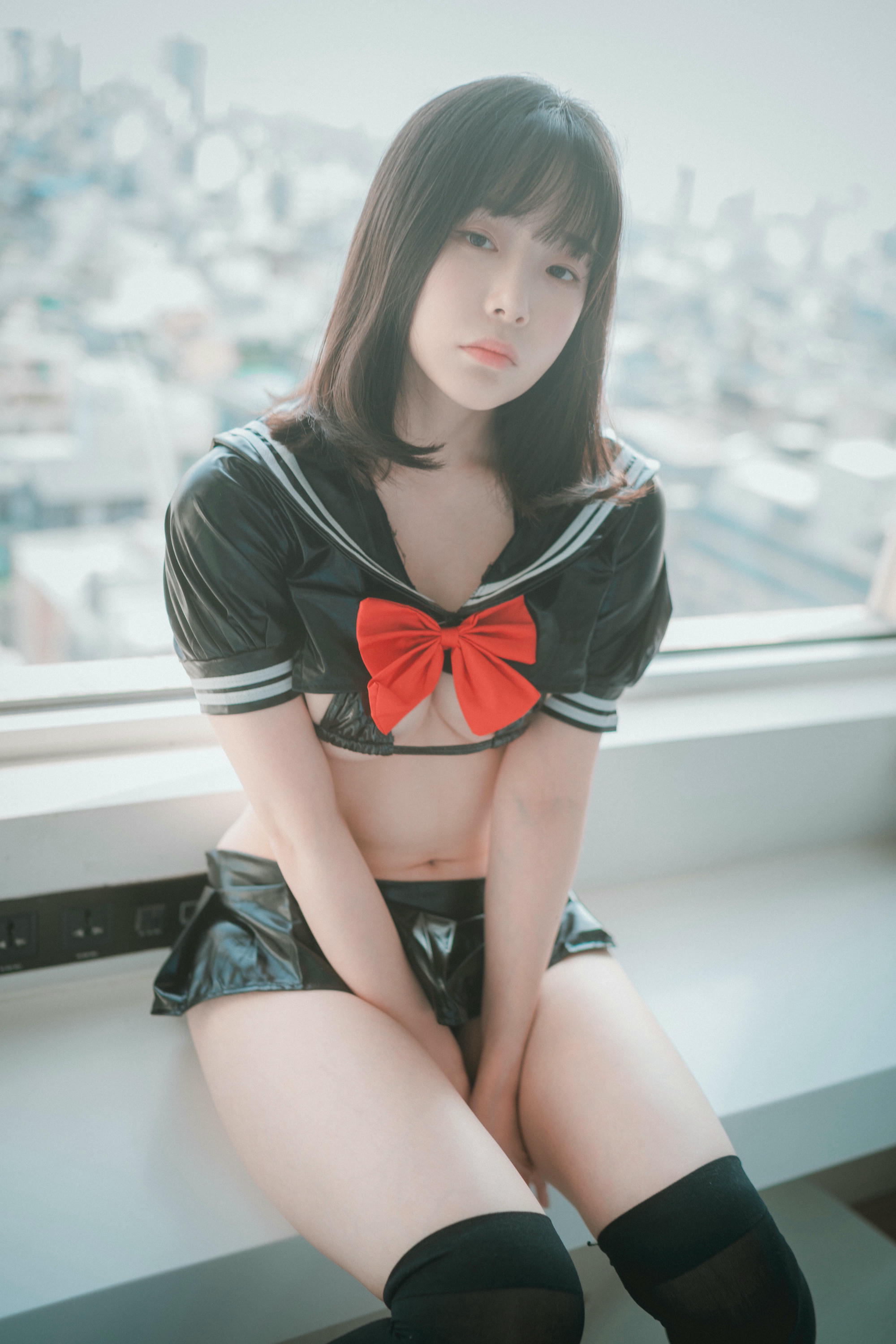 韩国美女-Pia (피아) - NO.029 [DJAWA] Leather Black Schoolgirl [102P-937MB]_第4集