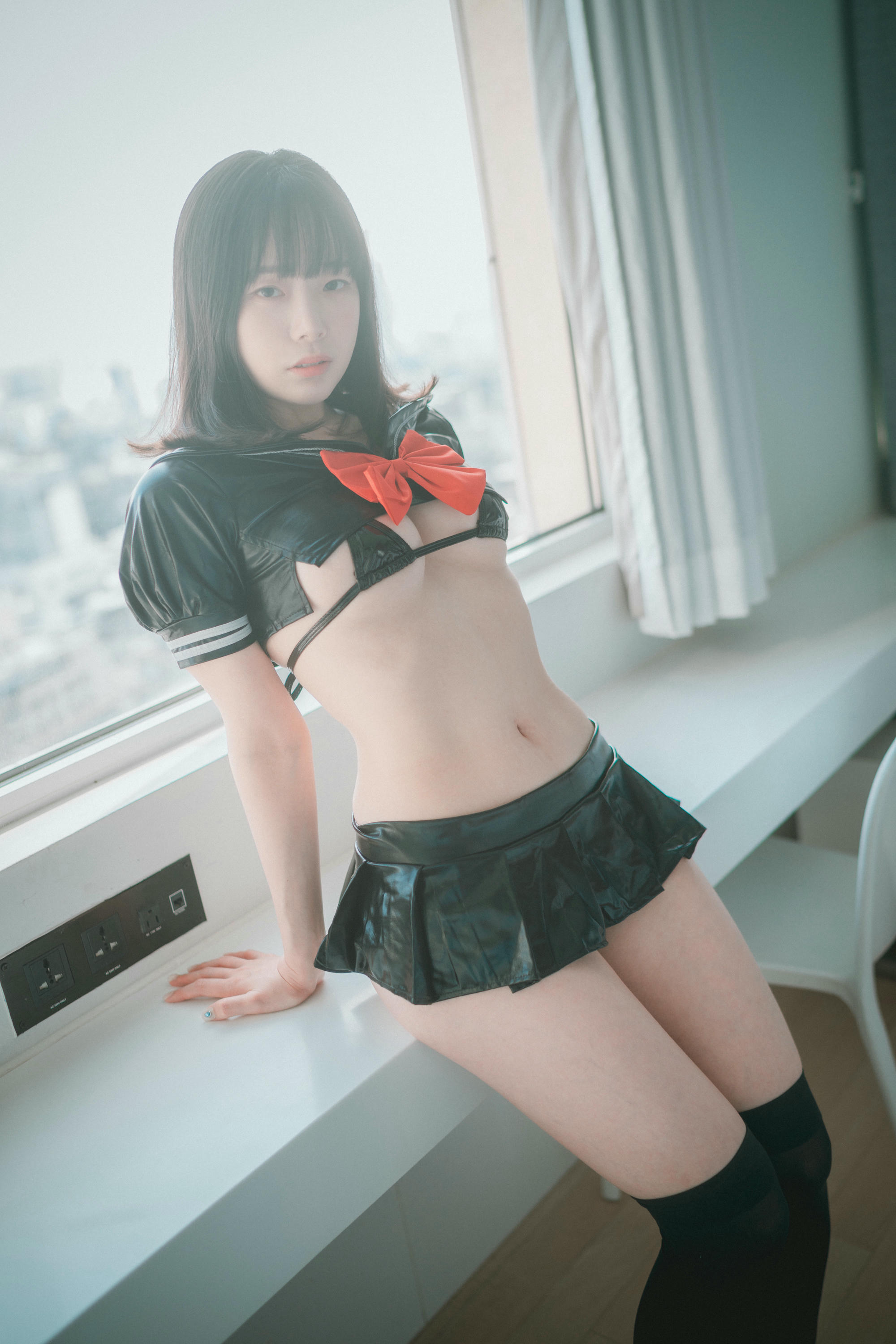 韩国美女-Pia (피아) - NO.029 [DJAWA] Leather Black Schoolgirl [102P-937MB]_第5集
